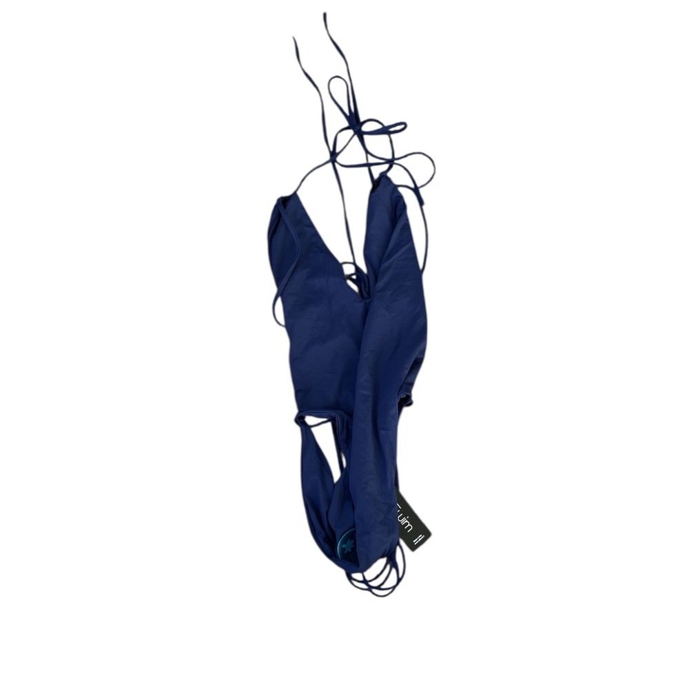 Le Swim one peice Asymmetric navy cut out NWT